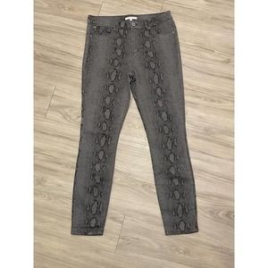 STS BLUE Ellie Skinny High Waist Snake Animal Print Jean Dark Gray Sz 29 (8)